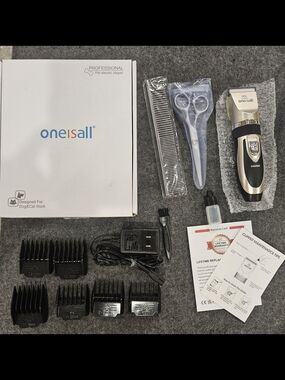 Oneisall Gold & Black Pet Hair Clipper Kit - Rechargeable Grooming Set